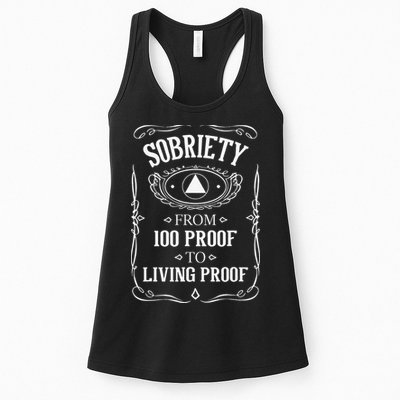 Living Proof Sobriety Anniversary Sober AA NA Recovery Womens Tank Top