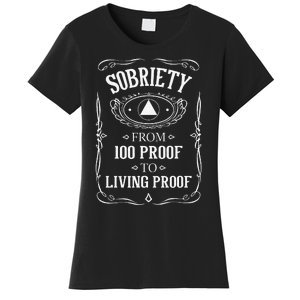 Living Proof Sobriety Anniversary Sober AA NA Recovery Women's T-Shirt