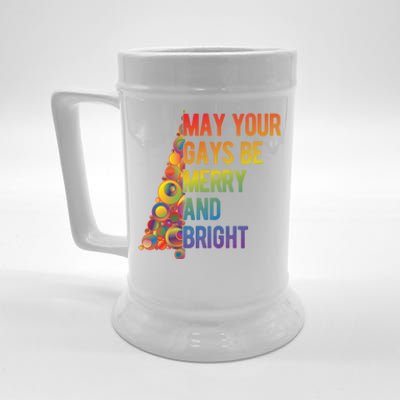 Lgbtq Pun Saying Meme May Your Gays Be Merry And Bright Gift Beer Stein