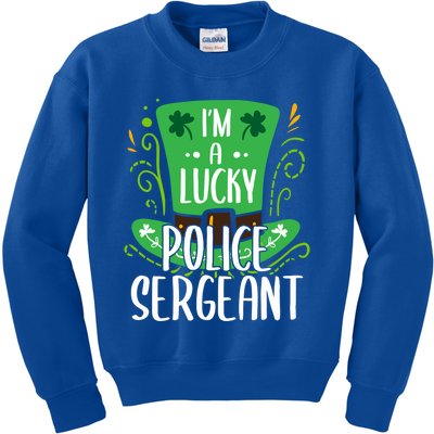 Lucky Police Sergeant St Patrick's Day Police Sergeants Gift Kids Sweatshirt