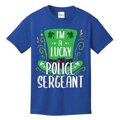 Lucky Police Sergeant St Patrick's Day Police Sergeants Gift Kids T-Shirt