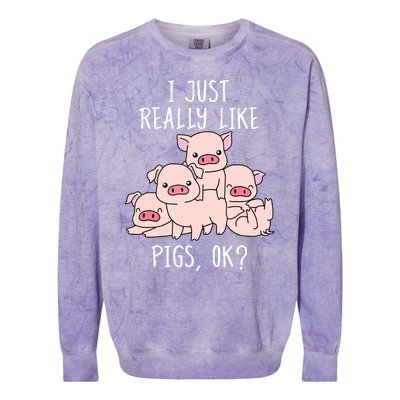 Love Pig Shirts Women Pig Gifts Pigs Cute Swine Colorblast Crewneck Sweatshirt