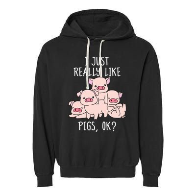 Love Pig Shirts Women Pig Gifts Pigs Cute Swine Garment-Dyed Fleece Hoodie