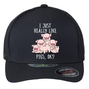 Love Pig Shirts Women Pig Gifts Pigs Cute Swine Flexfit Unipanel Trucker Cap