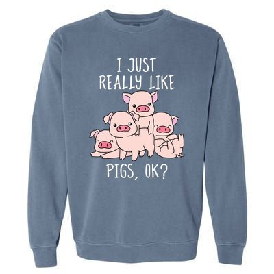 Love Pig Shirts Women Pig Gifts Pigs Cute Swine Garment-Dyed Sweatshirt