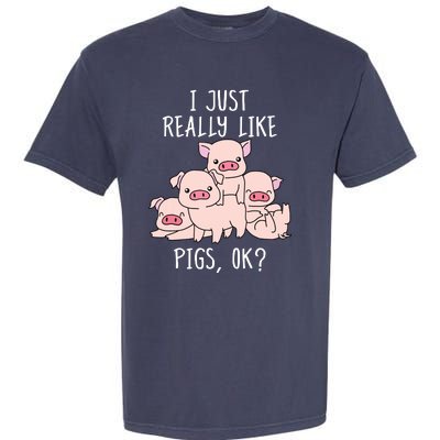 Love Pig Shirts Women Pig Gifts Pigs Cute Swine Garment-Dyed Heavyweight T-Shirt