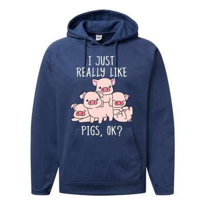 Love Pig Shirts Women Pig Gifts Pigs Cute Swine Performance Fleece Hoodie