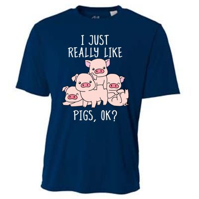 Love Pig Shirts Women Pig Gifts Pigs Cute Swine Cooling Performance Crew T-Shirt