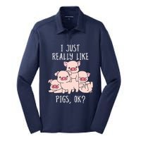 Love Pig Shirts Women Pig Gifts Pigs Cute Swine Silk Touch Performance Long Sleeve Polo