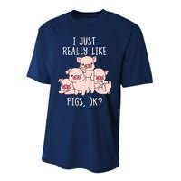 Love Pig Shirts Women Pig Gifts Pigs Cute Swine Performance Sprint T-Shirt