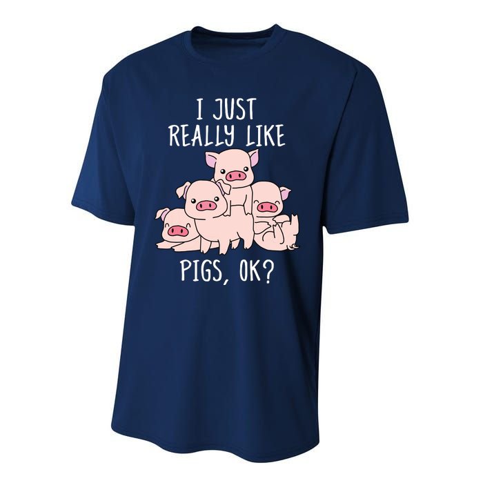 Love Pig Shirts Women Pig Gifts Pigs Cute Swine Performance Sprint T-Shirt