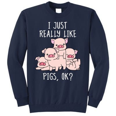 Love Pig Shirts Women Pig Gifts Pigs Cute Swine Tall Sweatshirt