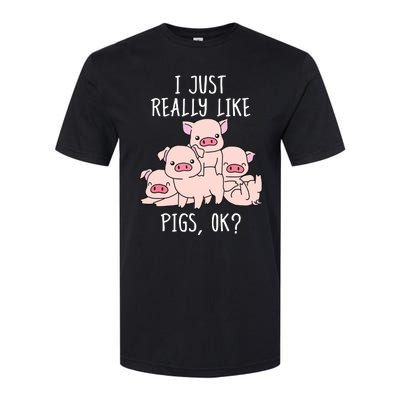 Love Pig Shirts Women Pig Gifts Pigs Cute Swine Softstyle CVC T-Shirt