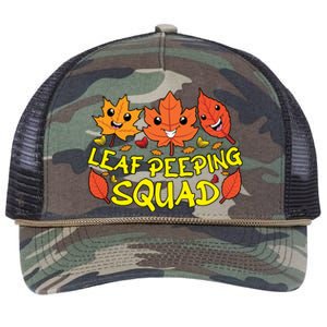 Leaf Peeping Squad Kawaii Autumn Foliage Maple Leaf Retro Rope Trucker Hat Cap