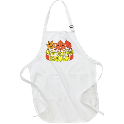 Leaf Peeping Squad Kawaii Autumn Foliage Maple Leaf Full-Length Apron With Pockets