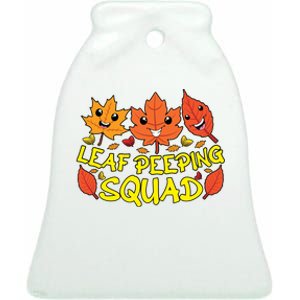 Leaf Peeping Squad Kawaii Autumn Foliage Maple Leaf Ceramic Bell Ornament