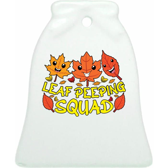 Leaf Peeping Squad Kawaii Autumn Foliage Maple Leaf Ceramic Bell Ornament