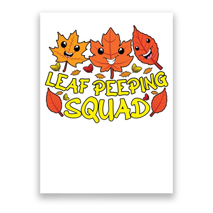 Leaf Peeping Squad Kawaii Autumn Foliage Maple Leaf Poster