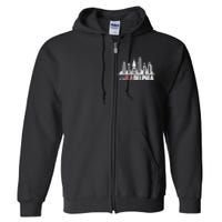 Love Philadelphia Skyline Downtown Cityscape Philly America Flag Full Zip Hoodie