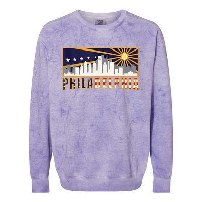 Love Philadelphia Skyline Downtown Cityscape Philly Souvenir Colorblast Crewneck Sweatshirt