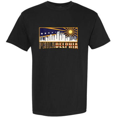 Love Philadelphia Skyline Downtown Cityscape Philly Souvenir Garment-Dyed Heavyweight T-Shirt