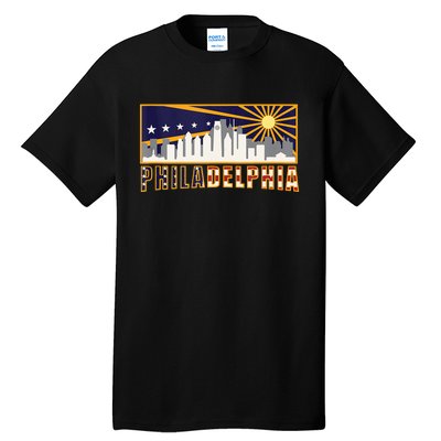 Love Philadelphia Skyline Downtown Cityscape Philly Souvenir Tall T-Shirt