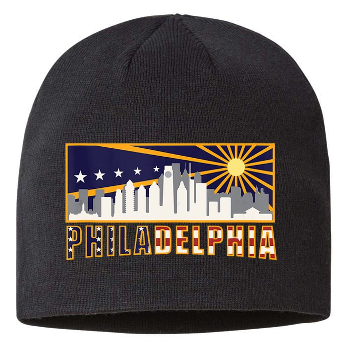 Love Philadelphia Skyline Downtown Cityscape Philly Souvenir Sustainable Beanie