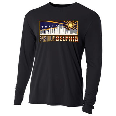 Love Philadelphia Skyline Downtown Cityscape Philly Souvenir Cooling Performance Long Sleeve Crew