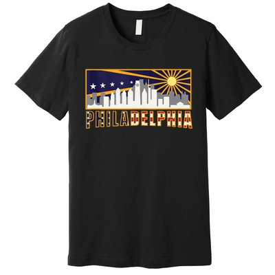 Love Philadelphia Skyline Downtown Cityscape Philly Souvenir Premium T-Shirt