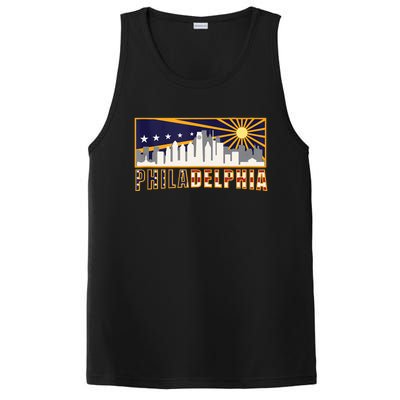 Love Philadelphia Skyline Downtown Cityscape Philly Souvenir PosiCharge Competitor Tank