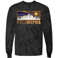 Love Philadelphia Skyline Downtown Cityscape Philly Souvenir Tie-Dye Long Sleeve Shirt