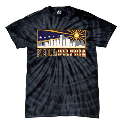 Love Philadelphia Skyline Downtown Cityscape Philly Souvenir Tie-Dye T-Shirt