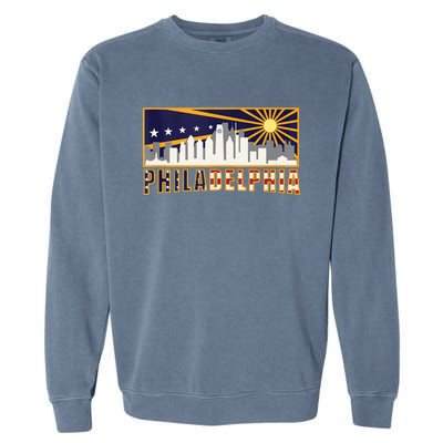 Love Philadelphia Skyline Downtown Cityscape Philly Souvenir Garment-Dyed Sweatshirt