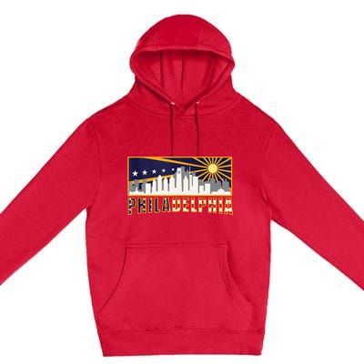 Love Philadelphia Skyline Downtown Cityscape Philly Souvenir Premium Pullover Hoodie