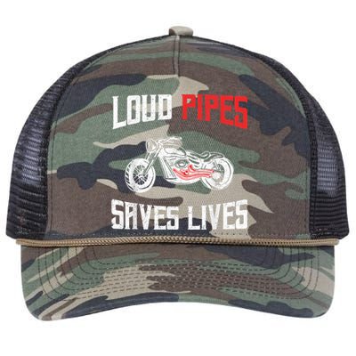 Loud Pipes Saves Lives Biker Retro Rope Trucker Hat Cap