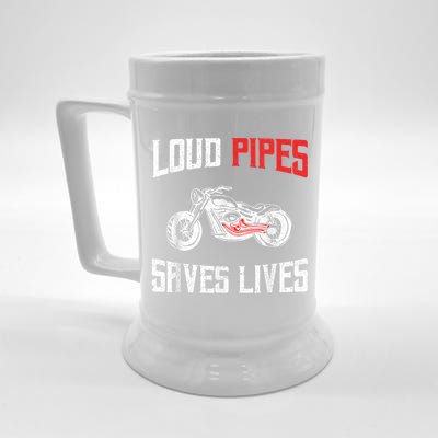 Loud Pipes Saves Lives Biker Beer Stein