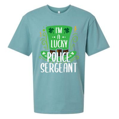 Lucky Police Sergeant St Patrick's Day Police Sergeants Gift Sueded Cloud Jersey T-Shirt