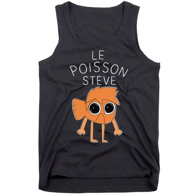 Le Poisson Steve Funny Fish Cartoon Trendy Meme Art Tank Top
