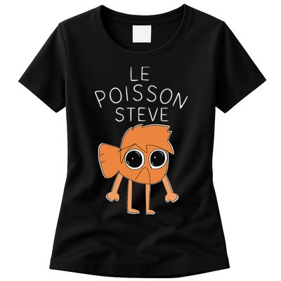 Le Poisson Steve Funny Fish Cartoon Trendy Meme Art Womens T-Shirt