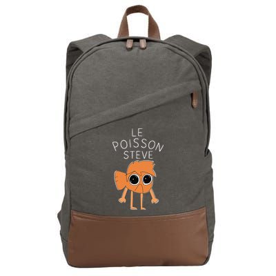 Le Poisson Steve Funny Fish Cartoon Trendy Meme Art Cotton Canvas Backpack