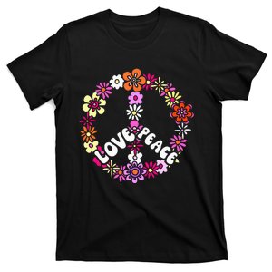 Love Peace Sign 60s Retro Peace 60s Hippie Flower Peace T-Shirt