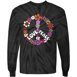 Love Peace Sign 60s Retro Peace 60s Hippie Flower Peace Tie-Dye Long Sleeve Shirt