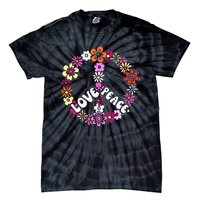 Love Peace Sign 60s Retro Peace 60s Hippie Flower Peace Tie-Dye T-Shirt