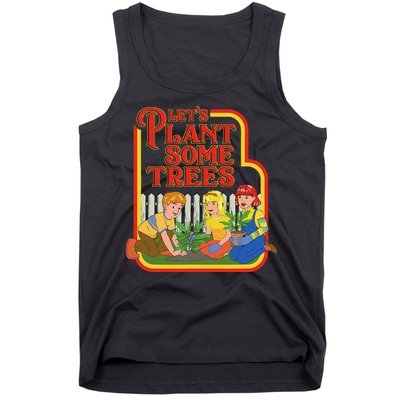 Let’S Plant Some Trees Cannabis Humor Marijuana Funny Weed Tank Top