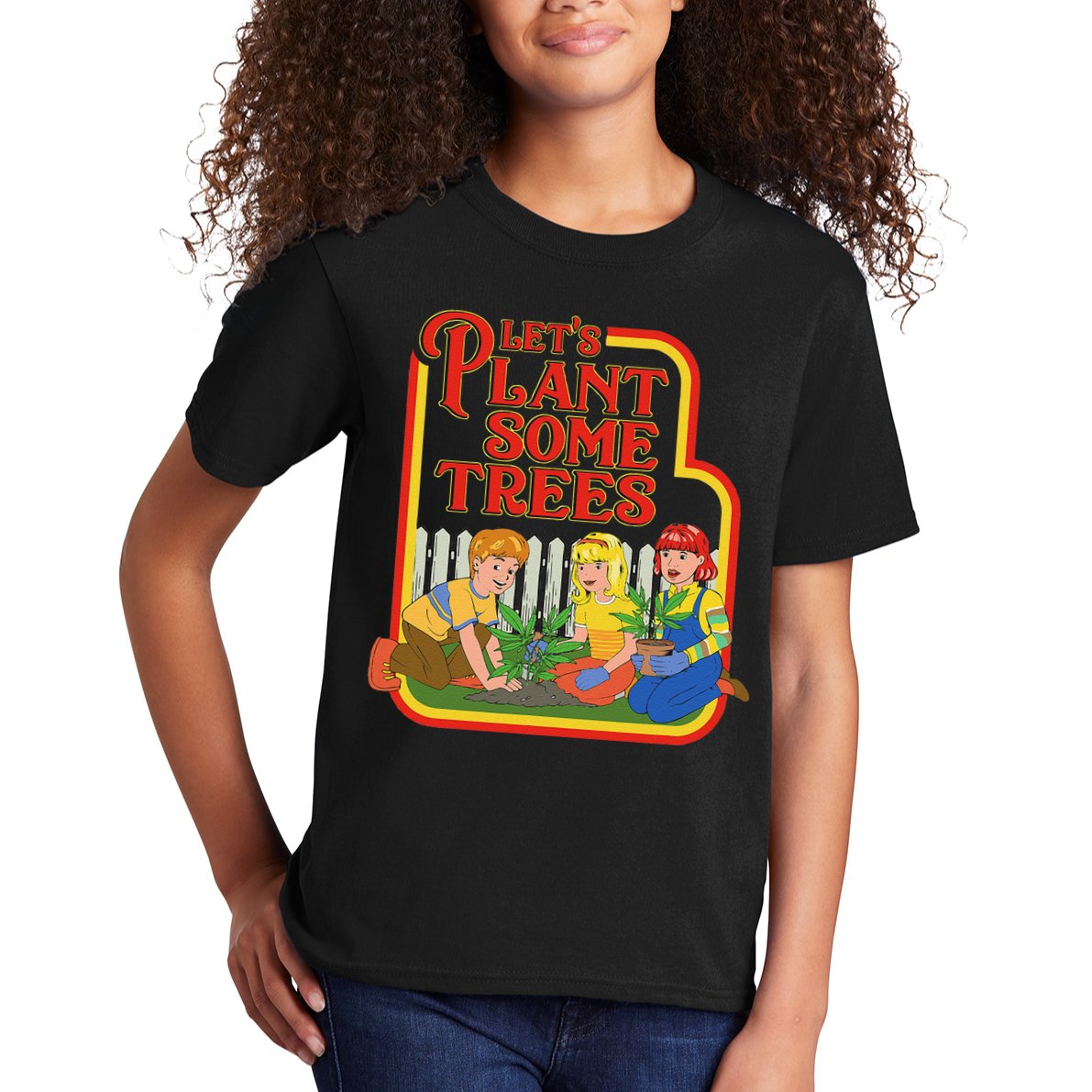 Let’S Plant Some Trees Cannabis Humor Marijuana Funny Weed Kids T-Shirt