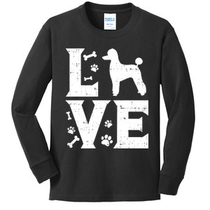 Love Poodle Standard Miniature Toy Pet Dog Lover Owner Gift Meaningful Gift Kids Long Sleeve Shirt