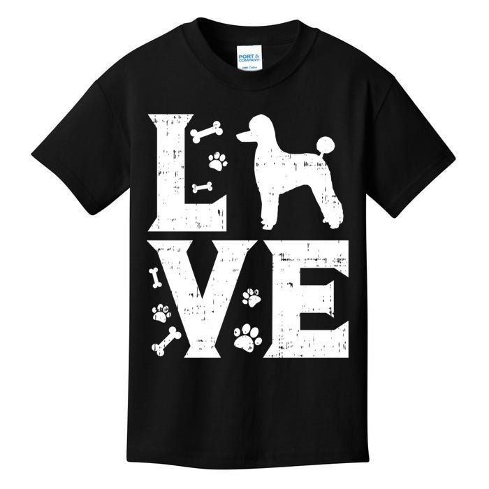 Love Poodle Standard Miniature Toy Pet Dog Lover Owner Gift Meaningful Gift Kids T-Shirt