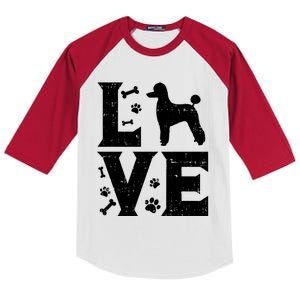 Love Poodle Standard Miniature Toy Pet Dog Lover Owner Gift Meaningful Gift Kids Colorblock Raglan Jersey