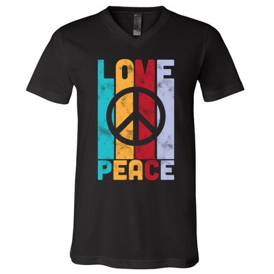 Love Peace Freedom Vintage Hippie V-Neck T-Shirt