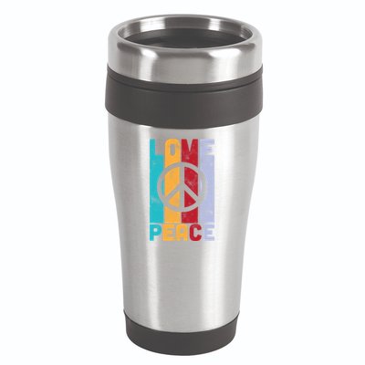 Love Peace Freedom Vintage Hippie 16oz Travel Tumbler